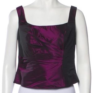 Silk Escada Square Neck Top in Purple